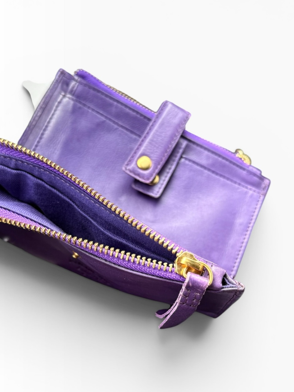 American Leather Co. Taylor Leather Wallet Organizer Vibrant Purple - Picture 7 of 10